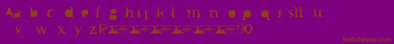 FtfMintheeIndonesiana3th Font – Brown Fonts on Purple Background