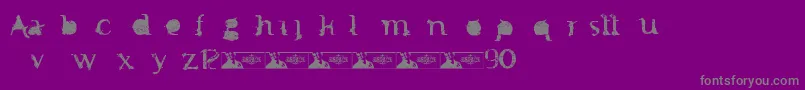 FtfMintheeIndonesiana3th-Schriftart – Graue Schriften auf violettem Hintergrund