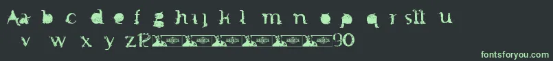 FtfMintheeIndonesiana3th-fontti – vihreät fontit mustalla taustalla