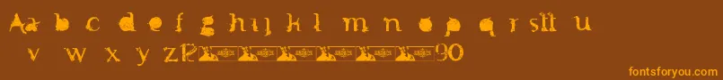 FtfMintheeIndonesiana3th Font – Orange Fonts on Brown Background