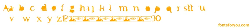 Fonte FtfMintheeIndonesiana3th – fontes laranjas em um fundo branco