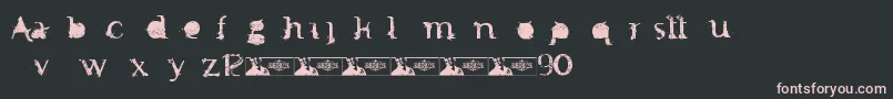 FtfMintheeIndonesiana3th-fontti – vaaleanpunaiset fontit mustalla taustalla