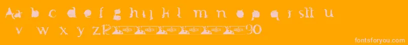 Шрифт FtfMintheeIndonesiana3th – розовые шрифты на оранжевом фоне