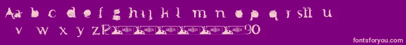 FtfMintheeIndonesiana3th-Schriftart – Rosa Schriften auf violettem Hintergrund