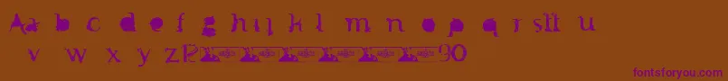 FtfMintheeIndonesiana3th Font – Purple Fonts on Brown Background