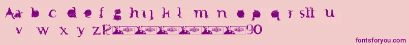 fuente FtfMintheeIndonesiana3th – Fuentes Moradas Sobre Fondo Rosa