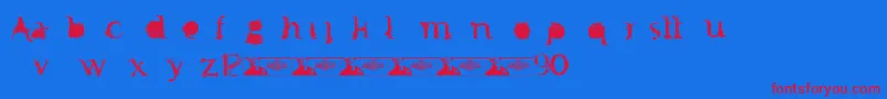 Шрифт FtfMintheeIndonesiana3th – красные шрифты на синем фоне