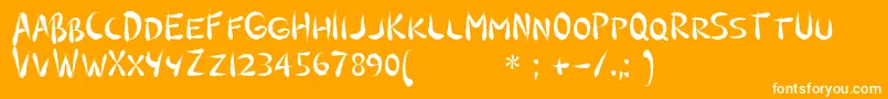 Guilin-Schriftart – Weiße Schriften auf orangefarbenem Hintergrund