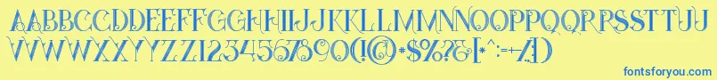 Starblackinline Font – Blue Fonts on Yellow Background