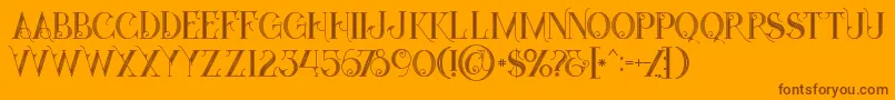 Starblackinline Font – Brown Fonts on Orange Background
