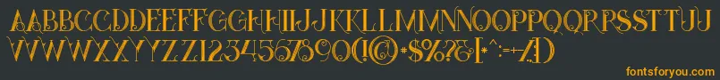 フォントStarblackinline – 黒い背景にオレンジの文字