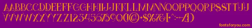 Starblackinline Font – Orange Fonts on Purple Background