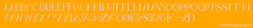 Starblackinline Font – Pink Fonts on Orange Background