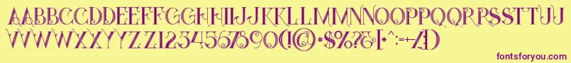 Starblackinline Font – Purple Fonts on Yellow Background