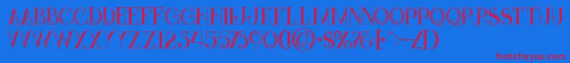 Starblackinline Font – Red Fonts on Blue Background