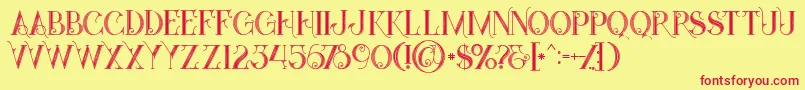 Starblackinline Font – Red Fonts on Yellow Background