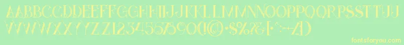 Starblackinline-fontti – keltaiset fontit vihreällä taustalla