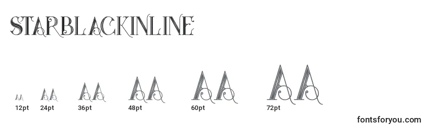 Размеры шрифта Starblackinline
