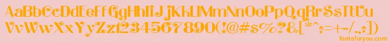 LadybugRegular Font – Orange Fonts on Pink Background