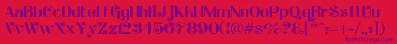 LadybugRegular Font – Purple Fonts on Red Background