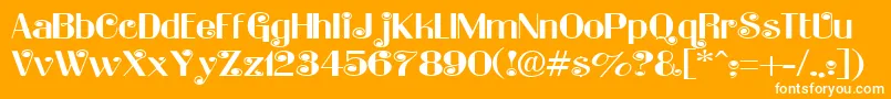LadybugRegular-Schriftart – Weiße Schriften auf orangefarbenem Hintergrund