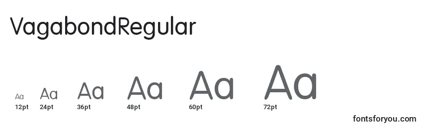 Размеры шрифта VagabondRegular