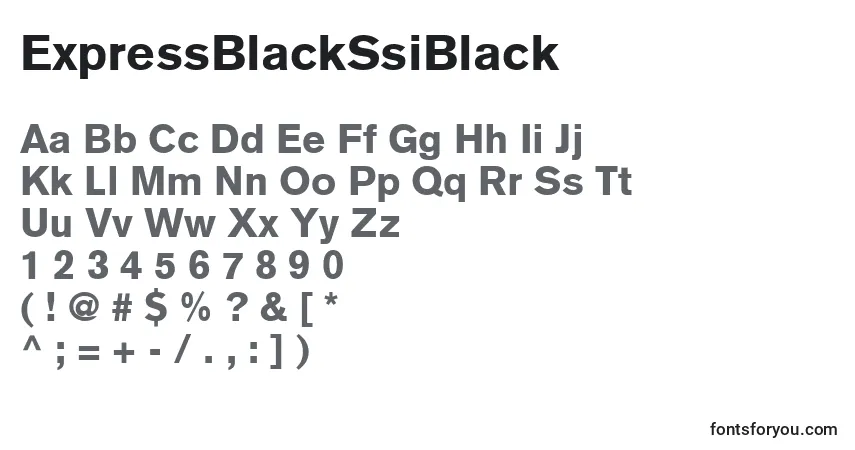 Czcionka ExpressBlackSsiBlack – alfabet, cyfry, specjalne znaki