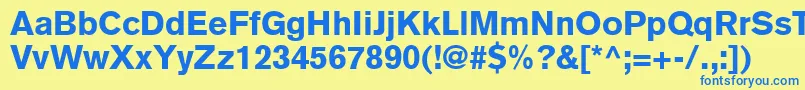 ExpressBlackSsiBlack Font – Blue Fonts on Yellow Background