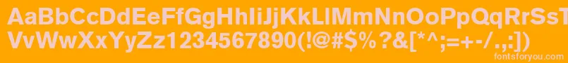 ExpressBlackSsiBlack-fontti – vaaleanpunaiset fontit oranssilla taustalla