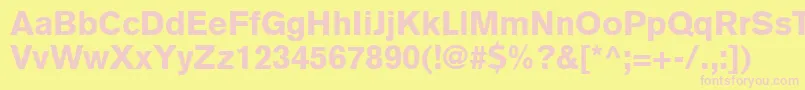 ExpressBlackSsiBlack-fontti – vaaleanpunaiset fontit keltaisella taustalla
