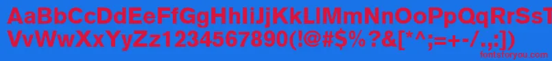 フォントExpressBlackSsiBlack – 赤い文字の青い背景
