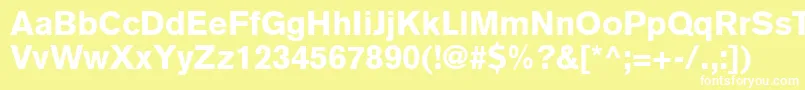 フォントExpressBlackSsiBlack – 黄色い背景に白い文字