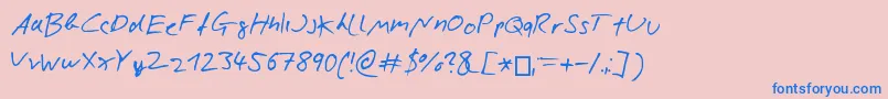 Шрифт NicolasRoseScript – синие шрифты на розовом фоне