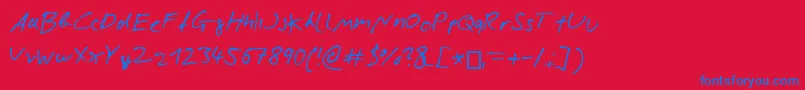 NicolasRoseScript Font – Blue Fonts on Red Background