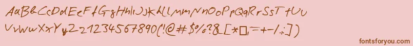 NicolasRoseScript Font – Brown Fonts on Pink Background