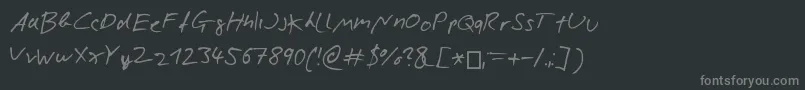 Fonte NicolasRoseScript – fontes cinzas em um fundo preto
