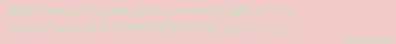 NicolasRoseScript-Schriftart – Grüne Schriften auf rosa Hintergrund