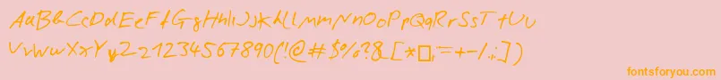 NicolasRoseScript Font – Orange Fonts on Pink Background