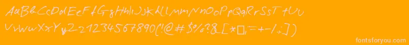 NicolasRoseScript Font – Pink Fonts on Orange Background