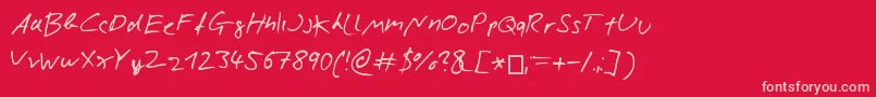 NicolasRoseScript Font – Pink Fonts on Red Background