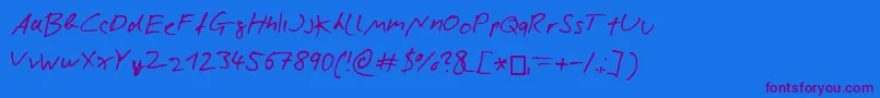 NicolasRoseScript Font – Purple Fonts on Blue Background