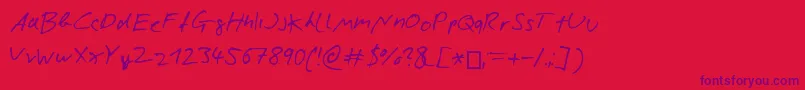 NicolasRoseScript-Schriftart – Violette Schriften auf rotem Hintergrund