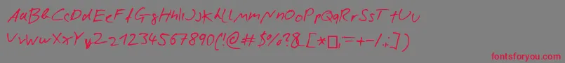 フォントNicolasRoseScript – 赤い文字の灰色の背景