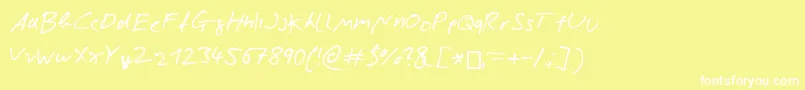 フォントNicolasRoseScript – 黄色い背景に白い文字