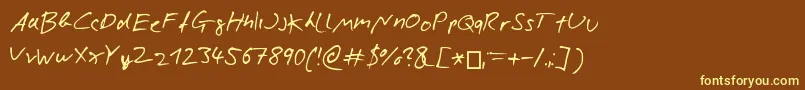 NicolasRoseScript Font – Yellow Fonts on Brown Background