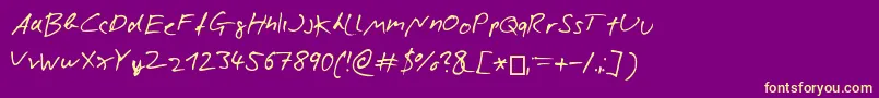 NicolasRoseScript Font – Yellow Fonts on Purple Background