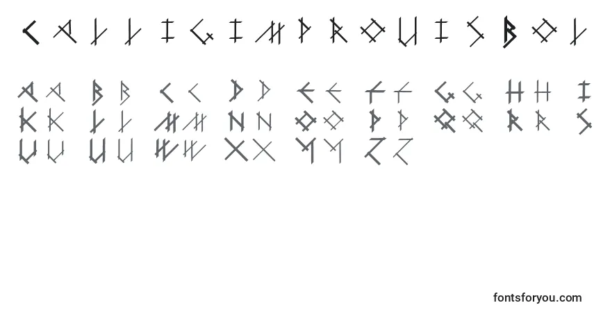 A fonte CalligimprovisBold – alfabeto, números, caracteres especiais