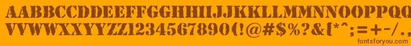 AStamperrgbt Font – Brown Fonts on Orange Background