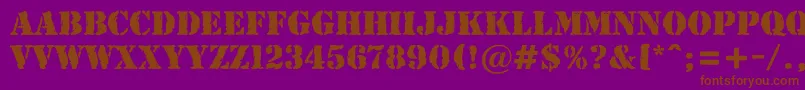 AStamperrgbt Font – Brown Fonts on Purple Background