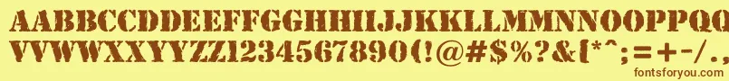 AStamperrgbt Font – Brown Fonts on Yellow Background